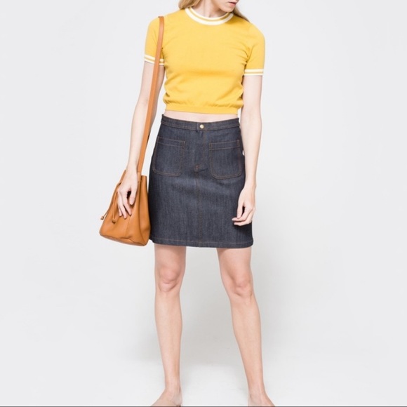 A.P.C. Dresses & Skirts - APC Jupe 70s Poches Plaques Raw Denim Miniskirt